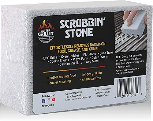 Better Grillin Barbecue Grill Scrubbing Stone, BBQ Grill Brick Cleaner, Griddle Stone Cleaning Block, Bbq Tools, Cleaning Block for Barbeque Grill, Grill Tools for Outdoor Grill, Bbq Cleaner
