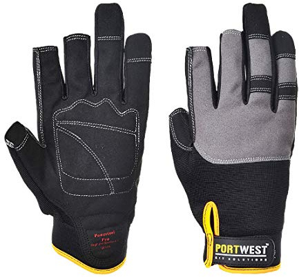 Portwest Powertool Pro - högpresterande handske, färg: svart, storlek: L, A740BKRL