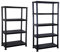 E-Bargains 4/5 Tier Black Plastic Shelving Unit Storage Organised Garage/Home/Pantry Racking Shelf Shelves Workbench Workman Bays Racking Tools Paint Stationary Parts (4 Tier)