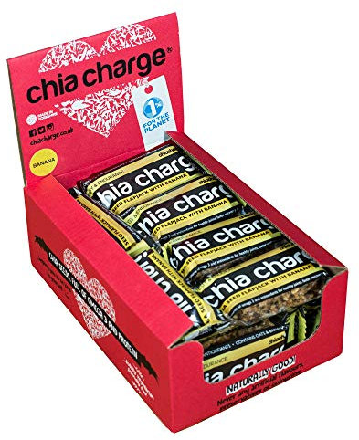 Mini and Big Flapjacks Pack - Chia Seeds - Energy Bar - Healthy Snack Bar - Bars - Running, Gym and Cycling Energy - No Nuts - Nut Free - Lunchbox Snack (Banana Bar, 18 x 30g)