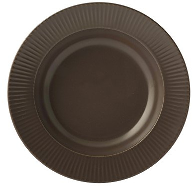 H&H Quebec Set Piatti Fondi, Ceramica Stoneware, Marrone, 6 Unità