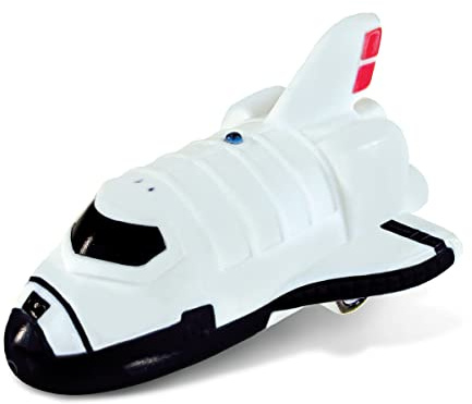 DolliBu Space Shuttle Model Bath Buddy Squirter Toy - Floating Rubber Space Themed Bath Toy for Pool or Bathtub, Cute Bathroom Toys for Toddlers, Babies, and Kids - 3 Inches