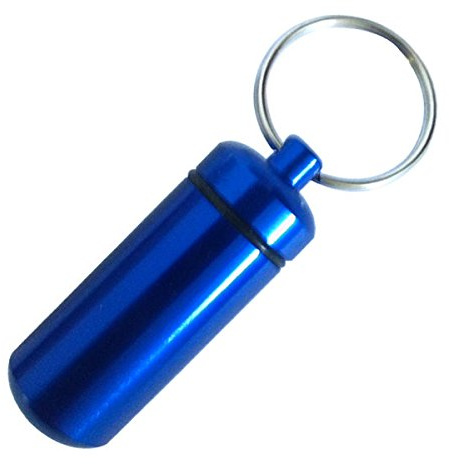 AllCachedUp Bison Tube Geocache Geocaching Waterproof Container with waterproof Log Sheet (Blue)