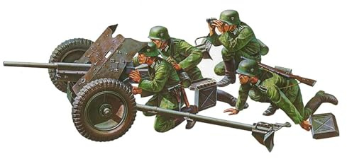Tamiya 300035035 – 1:35 WWII tysk Pak 35/36 med figurer (4), pansarförsvarskanon, 3,7 cm