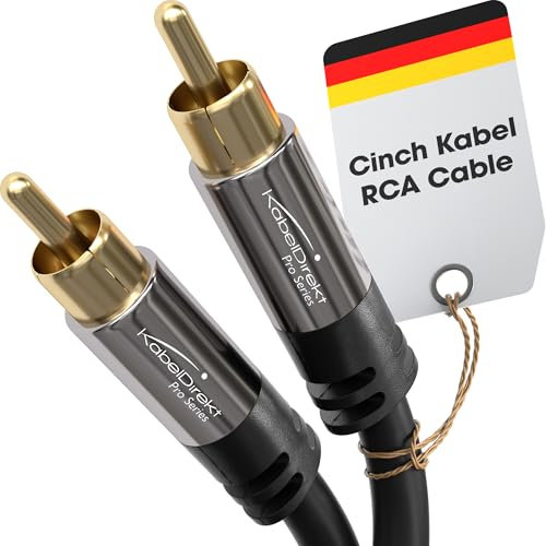KabelDirekt - Câble Cinch 0,5m (1 x Fiche RCA Mâle Vers 1 x Fiche RCA Mâle)