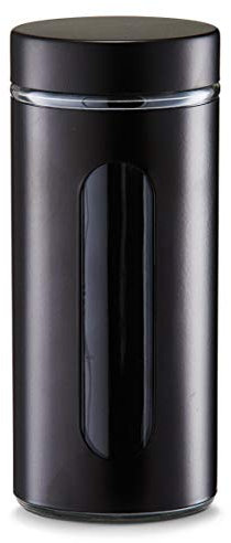 Zeller 19797 Vorratsglas, 1200 ml, schwarz