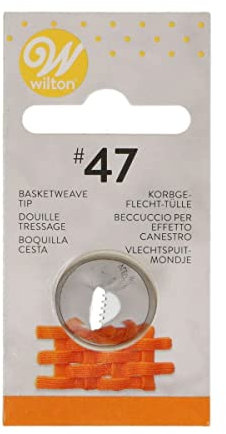 Wilton Beccucci in Acciaio Inox #47 Cesto Intrecciato Cardato, Beccucci Sac a Poche, Piping Tip Riutilizzabile per Decorare Torte, Cupcake, Biscotti, Pasticcini