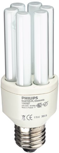 Philips Master PL-E15W - Bombilla de bajo consumo (15 W, E27, 230 V), luz blanca cálida