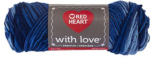 RED HEART With Love Yarn, Deep Blues