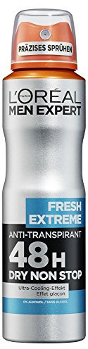 L'Oréal Men Expert Deo Spray, Fresh Extreme, 48H Schutz Reguliert Schweißbildung und bekämpft Körpergeruch frischer, langanhaltender Duft (6 x 150 ml)