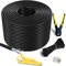 MutecPower CAT6 300m Außen Verwendung wasserdicht - CCA - Direct Burial Ethernet Netzwerkkabel - 250 MHz - Mit Crimpzange, 50 RJ45 PCS und kabelbinder - Schwarz 300 Meter