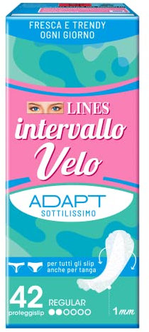 Lines - Salvaslip Intervallo Velo, Fresco Pulito in 1 mm - 42 Salvaslip