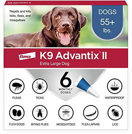 K9 Advantix II XL Dog Vet-Recommended Flea, Tick & Mosquito Treatment & Prevention | Dogs Over 55 lbs. | 6-Mo Supply
