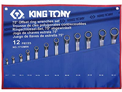 KING TONY 1712MR Trousse de Clés Polygonales Contrecoudes Métriques, Set de 12