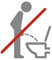 Wandora Wandtattoo WC Piktogramm im Sitzen pinkeln I dunkelgrau (BxH) 11 x 12 cm I Bad Badezimmer Toilette Sticker Aufkleber Wandaufkleber Wandsticker G032