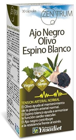 Ajo Negro Olivo + Espino - Zentrum - 30 Cápsulas Tension Arterial Normal