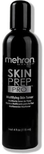 Mehron Makeup Skin Prep Pro Mattifying Skin Toner | Long Lasting Pre-Makeup Primer 4 fl oz (120 ml)