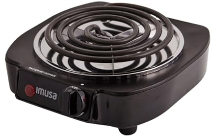 IMUSA USA GAU-80305 Electric Single Burner 1100-Watts, Black