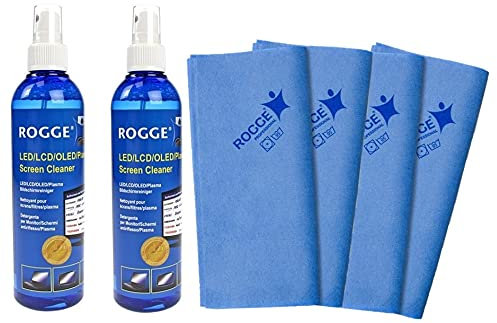 ROGGE Duo-Clean Original, 2er Set, 2 x 250ml Bildschirmreiniger + 4 ROGGE&Vileda Prof. Microfasertücher (2)
