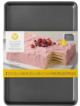 Wilton Easy Layers Sheet Cake Pan, Rectangle Sheet Pan, 2-Piece Baking Sheets Set, Steel