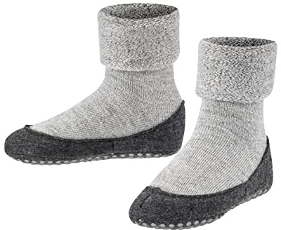 FALKE Cosyshoe K Hp lana puños en la suela 1 par, Calcetines para casa , Gris Light Grey 3400, 31-32