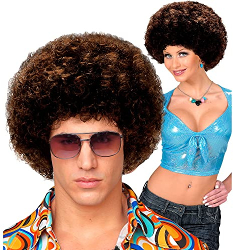 W WIDMANN MILANO Party Fashion - Perücke 70er Jahre Disco, Lockenperücke, Accessoire für Faschingskostüme