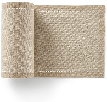 MY DRAP – Rollo de 50 servilletas de tela | 100% Algodón | Reutilizables | 11 x 11 cm | Servilletas de Cóctel y Aperitivo | Color Arena | Formato Rollo, en Unidades Precortadas