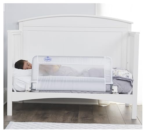 Regalo Safety Swing Down Crib Rail for Toddlers, 33 Baby Bed Rail Guard with Reinforced Anchor Safety System, Convertible Crib Bed Rail, White