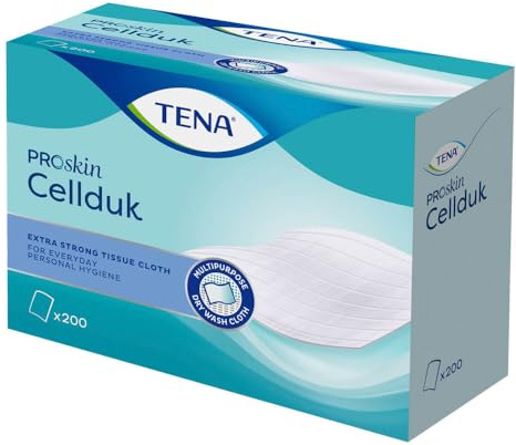 TENA Cellduk 744000 Lot de 200 lingettes en cellulose 25 x 27 cm