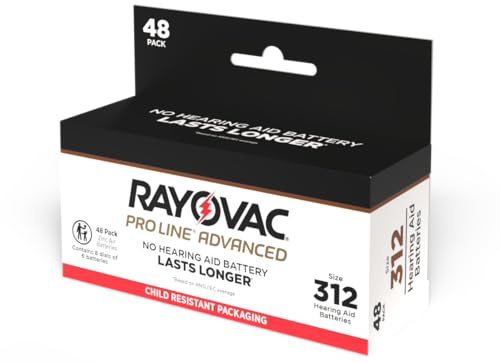 Rayovac Proline Advanced Mercury-Free Hearing Aid Batteries44; Box - 4844; Size 312