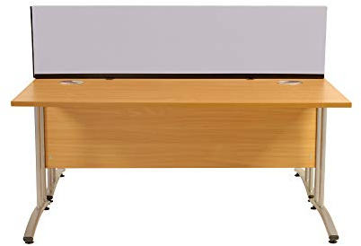 Panelwarehouse Straight Desk Divider Partition Screens Desktop - 5 Widths & 11 Double Sided Pinnable Fabric Colours (Grey, 1600mm x 400mm)