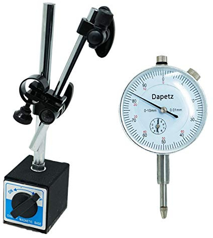 Dapetz ® Indikator för visare metrisk DTI analog visarindikator testmätare magnetisk basstativ precisionsklocka mätare