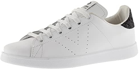Victoria Baskets Tenis Cuir & Partie Arrière Pailletée & Logo Perforé 1125104 pour Femme Negro 40