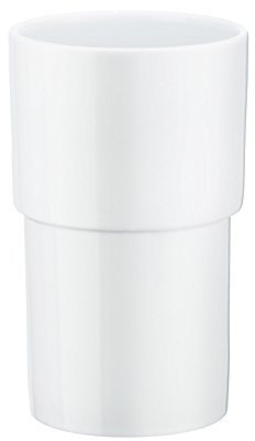 Smedbo O334 Ersatzbehälter für Toilettenbürste, Klarglas, weiß, 9 x 14,5 x 25 cm, 0334