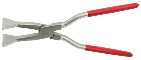Stubai Quetschfalzzange gerade 80 mm – Spezialfalzzange aus C45, eingelegtes Gewerbe, vergütete Backen/Maul, abgerundete Kanten, Eckfalzen, rot kunststoffbeschichtet, 820 g (Stubai-282851NR)