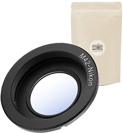 M42 AI ∞ Bague D'ADAPTATION Compatible Objectif M42 vers BOITIER Nikon AI F AI-F Mise AU Point A L'INFINI avec LENTILLE Adaptateur 100% Métal Bague Adaptation - ADAPTOUT Marque FRANÇAISE