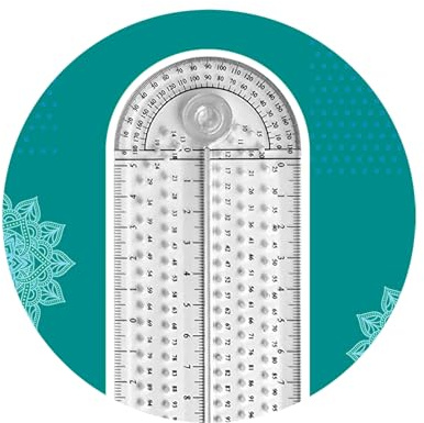 THAMOGRAPHE, Règle Compas Equerre Rapporteur, Outil 4 en 1 multifonctions pour tracer et mesurer, Compact, Facile à utiliser, Incassable, Ultra léger, Transparent