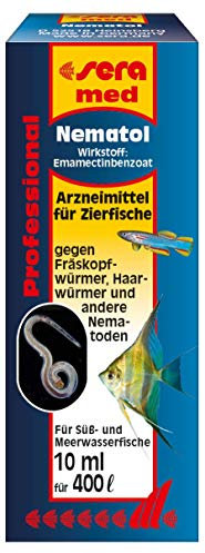 sera med Professional Nematol 10 ml - Arzneimittel für Fische gegen Fräskopfwürmer, Haarwürmer und andere Nematoden, Medizin fürs Aquarium