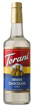 Torani - Weiße Schokolade (750 ml) / Chocolate Bianco White Chocolate, Getränke- & Kaffee-Sirup, ausschließlich mit Rohrzucker und natürlichen Aromen