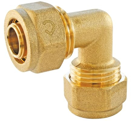 SOMATHERM FOR YOU - codo igual compresión para tubería PEX Ø20 Para conectar un tubo Ø20 PARA simplemente atornillar sin tuerca herramienta específica (2 llaves planas suficientes)