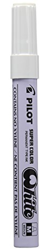Pilot Supercolour Permanent-Marker, Rundspitze, 4,5 mm Spitze, Weiß, 12 Stück