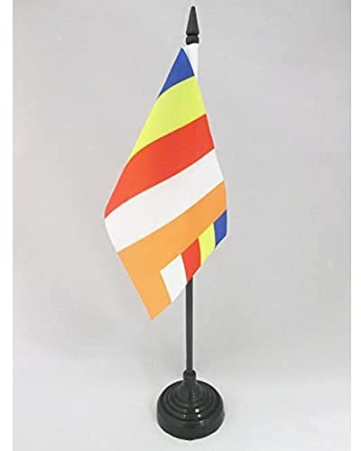 AZ FLAG Bordsflagga Buddhistisk 15x10 cm 100D Polyester Plastfot