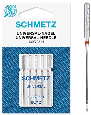 SCHMETZ | 5 Aiguilles pour machines à coudre | Universal | 130/705 H | Grosseur 80/12