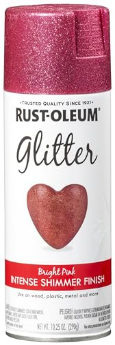 Rust-Oleum 301818 Specialty Glitter Spray Paint, 10.25 oz, Bright Pink