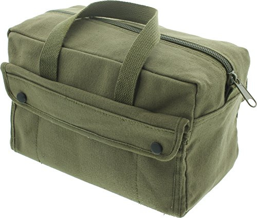 ARMYU Heavy Duty Small Tool Bag Tactical Cotton Canvas Mechanics Bag, 11 x 7 x 6, Olive