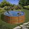 Gre Pool KIT350W Pacific - Aufstellpool aus Stahl, rund, mit Holzoptik. Abnehmbare Gartenpool. 350 x 120 cm