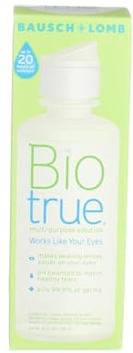 Biotrue Contact Lens Solution, Multi-Purpose Solution for Soft Contact Lenses, 4 FL OZ (Pack of 6)