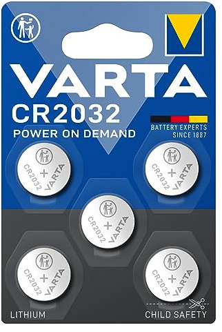 VARTA Batterien Knopfzellen CR2032, 5 Stück, Power on Demand, Lithium, 3V, kindersichere Verpackung, für Smart Home Geräte, Autoschlüssel und weitere Anwendungen