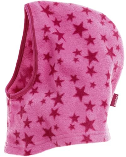 Playshoes Unisex Kinder Fleece-Schlupfmütze Winter-Mütze, pink Sterne, one size
