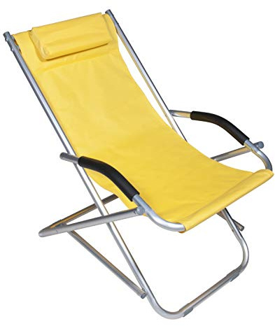 VERDELOOK Formentera, Sedia sdraio oscillante 90x60x73 cm, giallo, per arredo esterni